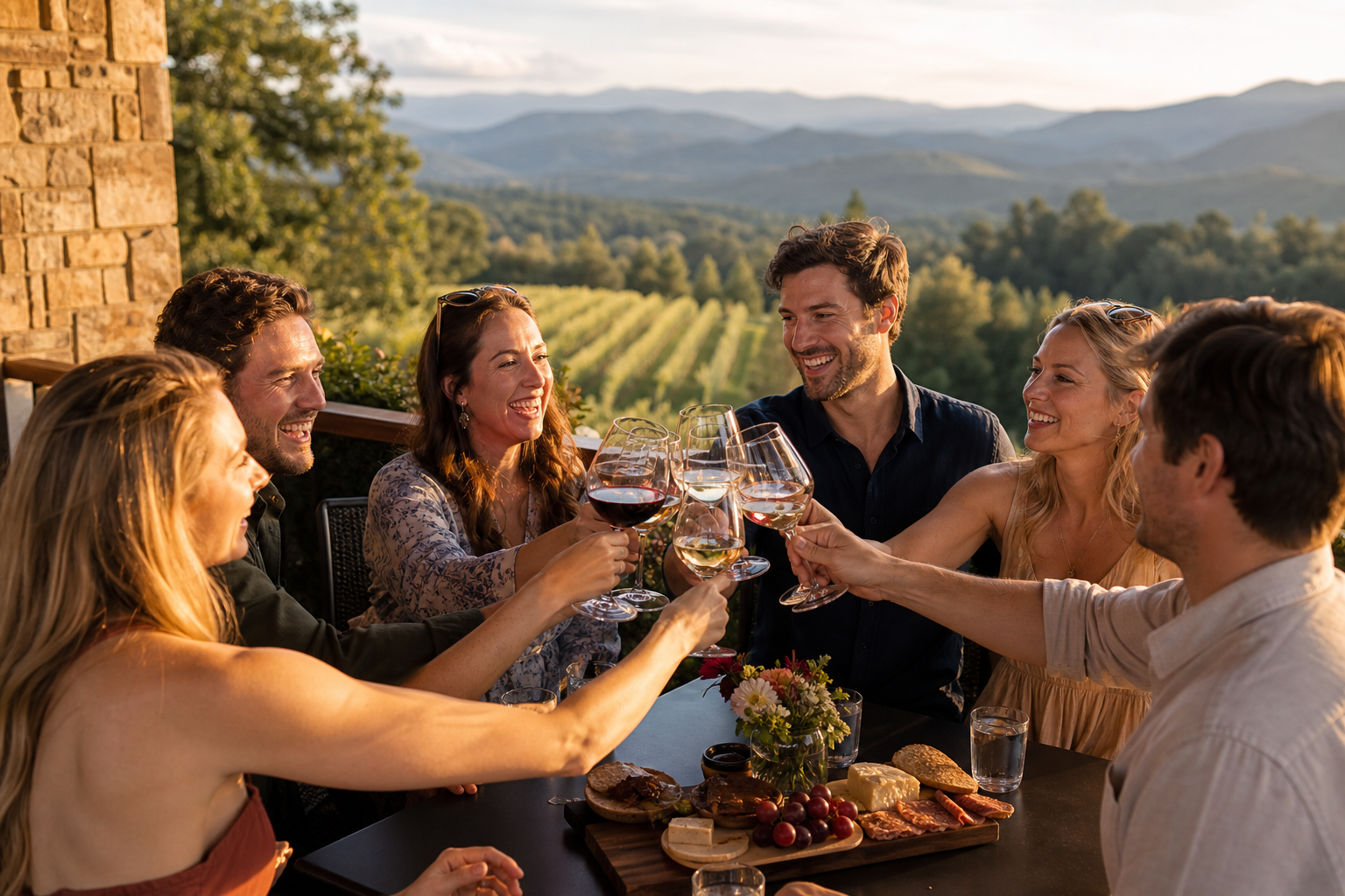 Bridal party winery day trip